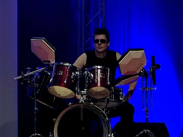 Drummer beim Auftritt in Bautzen